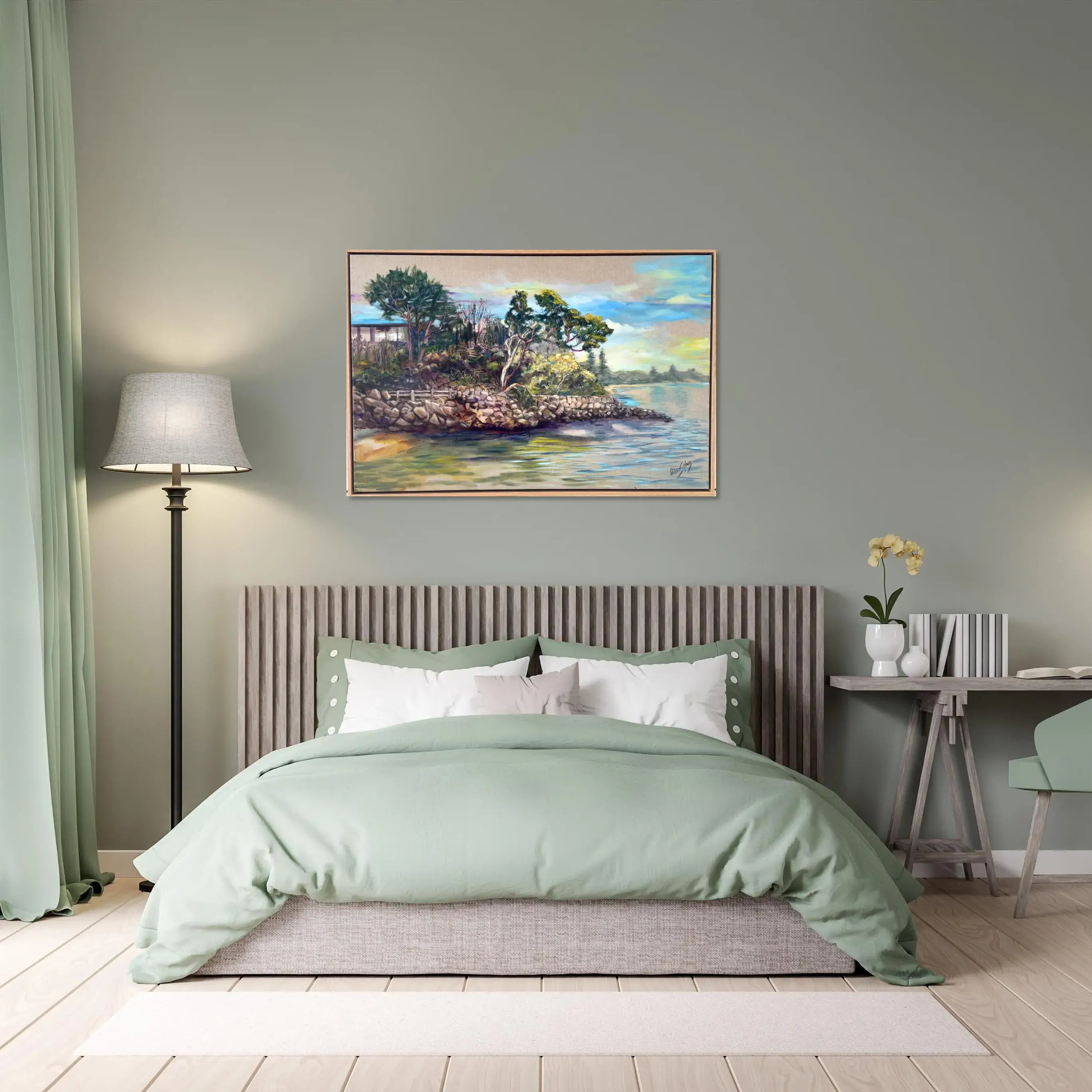 Portsea "Fisherman's Beach" on Bedroom Olive.webp